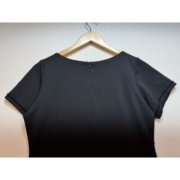 Zara Basic Womens Midi Sheath Dress Size XXL Black Beaded Dress Cocktail - Picture 10 of 11